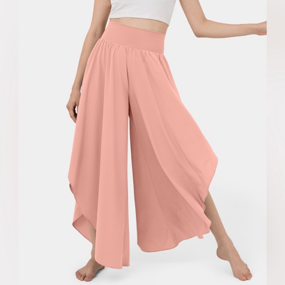 Halara Breezeful High Waisted Back Waistband Pocket Palazzo Flowy Wide Leg Small